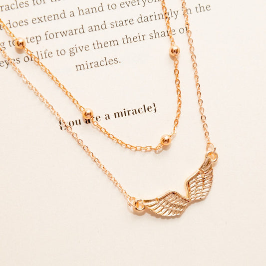 Angel Wings Two Layered Women Necklace - Nimé By Shop Trendys