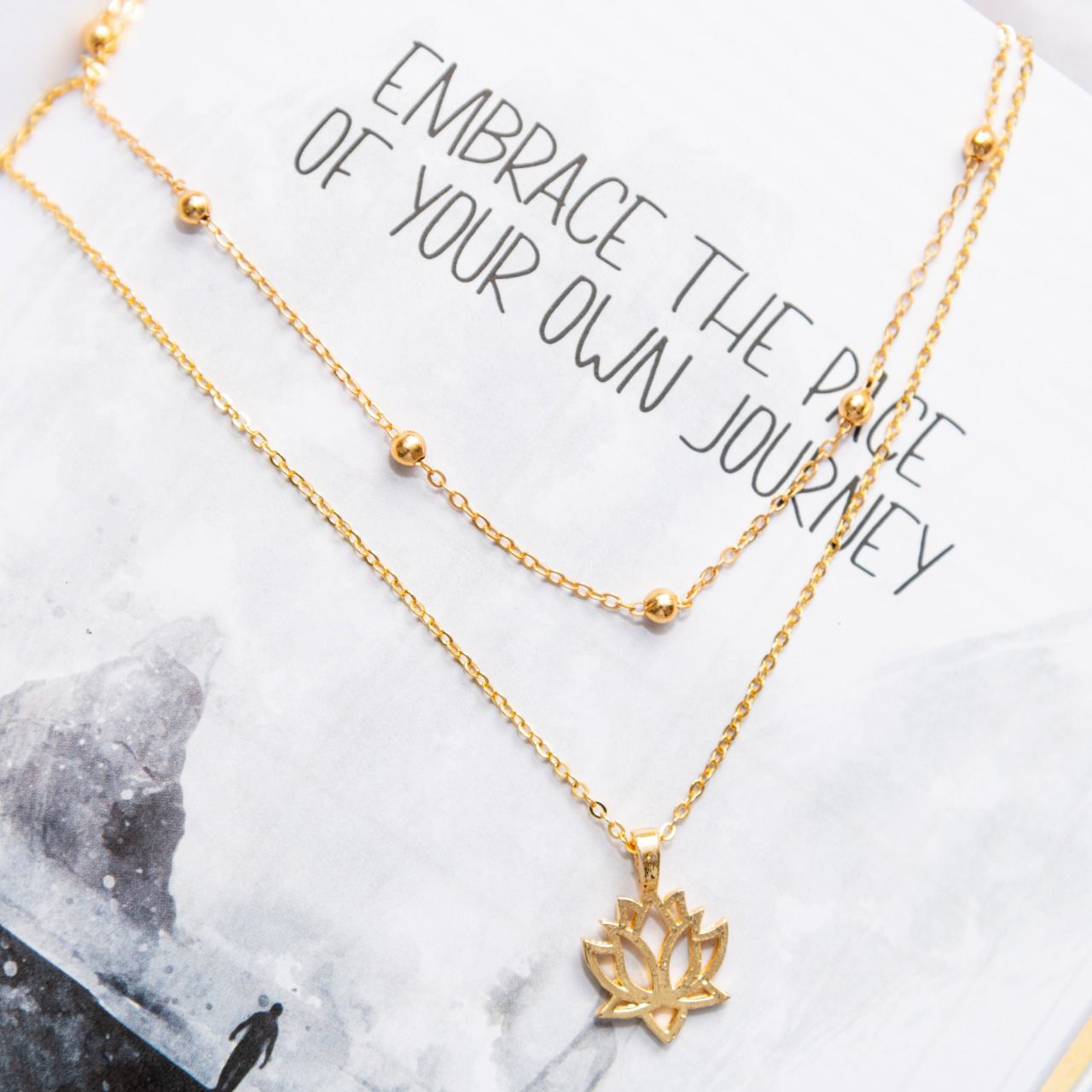 Lotus Two Layered Women Necklace - Nimé By Shop Trendys