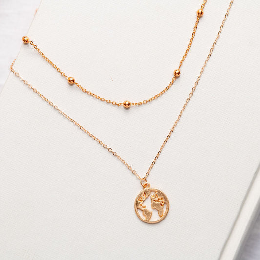 Earth Two Layered Women Necklace - Nimé By Shop Trendys