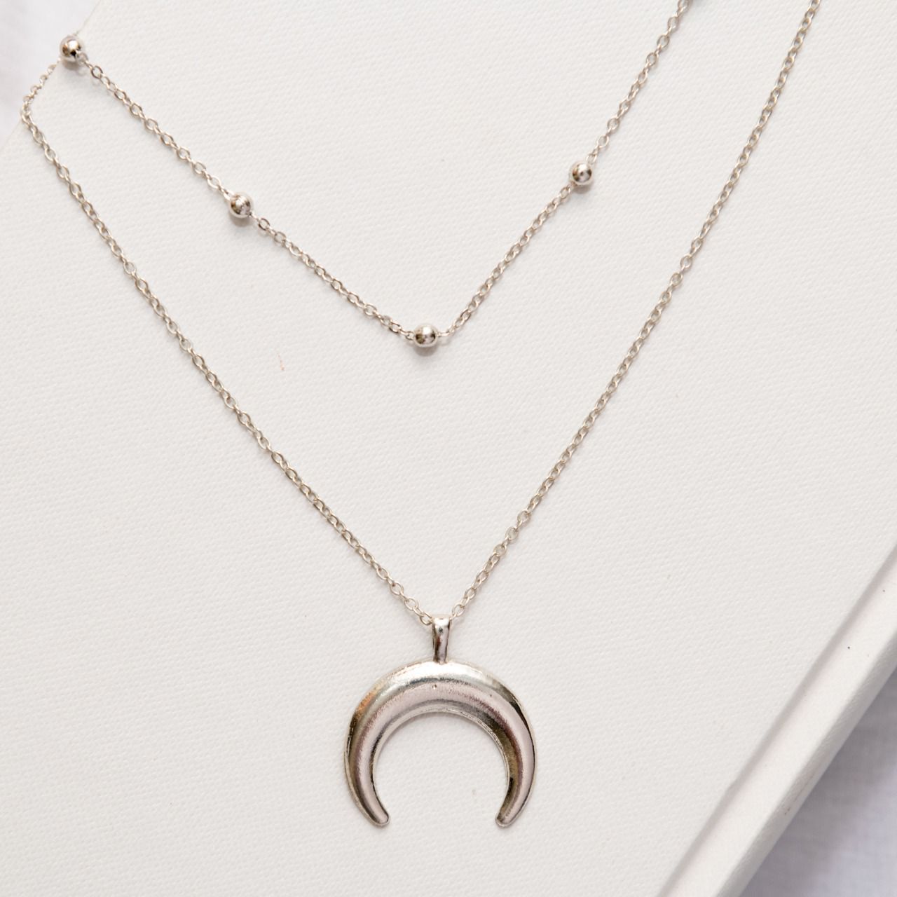 Moon Two Layered Women Necklace - Nimé By Shop Trendys