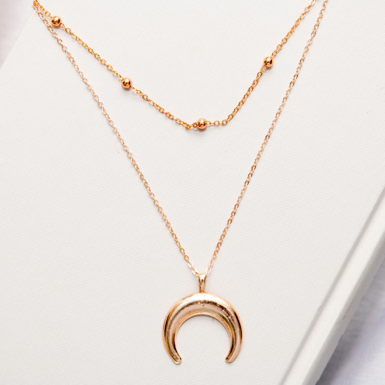 Moon Two Layered Women Necklace - Nimé By Shop Trendys