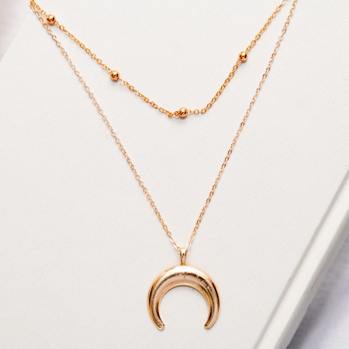 Moon Two Layered Women Necklace - Nimé By Shop Trendys