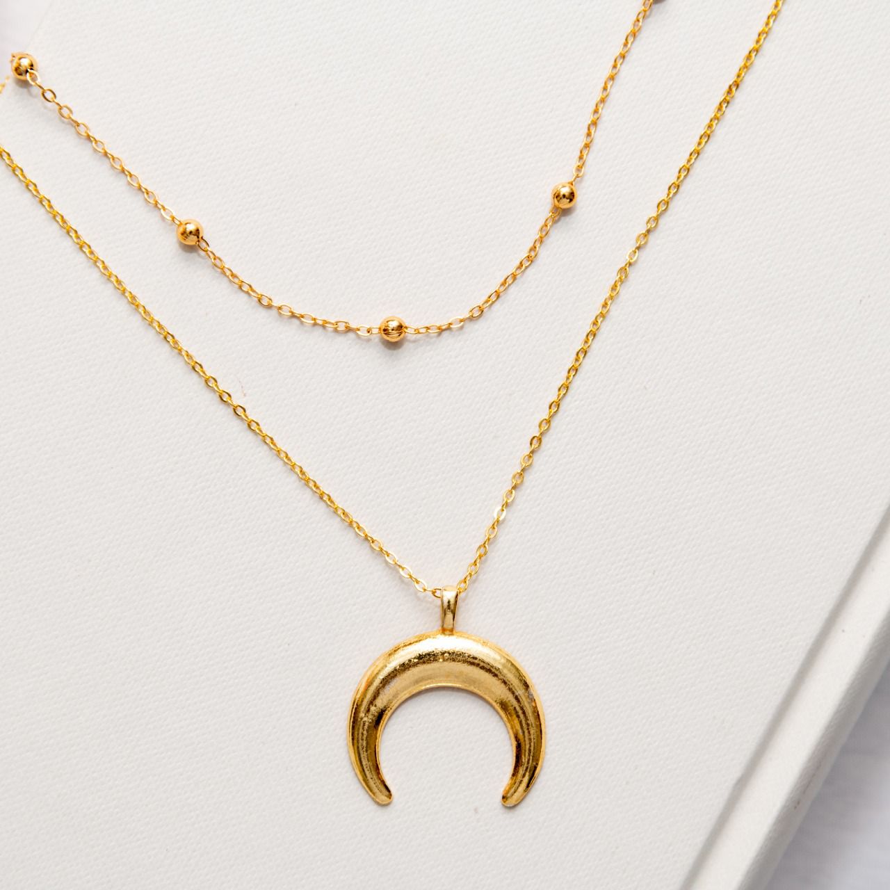 Moon Two Layered Women Necklace - Nimé By Shop Trendys