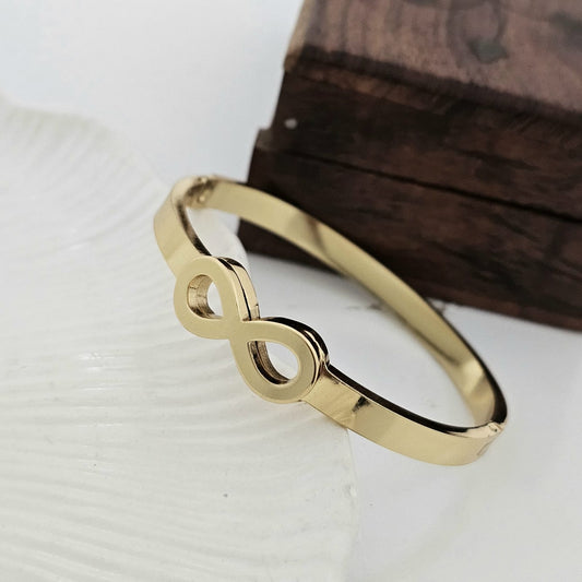 Golden Infinity Women Kada Bracelet (Anti Tarnish) (Small Size)
