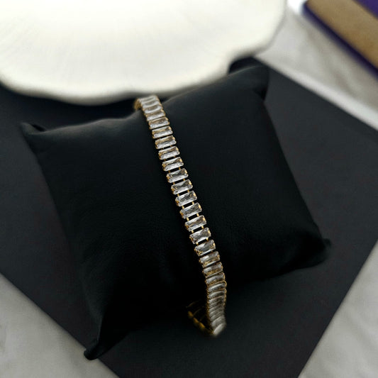 Women Golden Rectangle Tennis Bracelet (Anti Tarnish) - Nimé By Shop Trendys