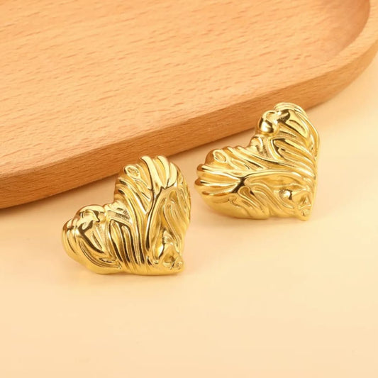 Heart Irregular Studs Earrings - Nimé By Shop Trendys