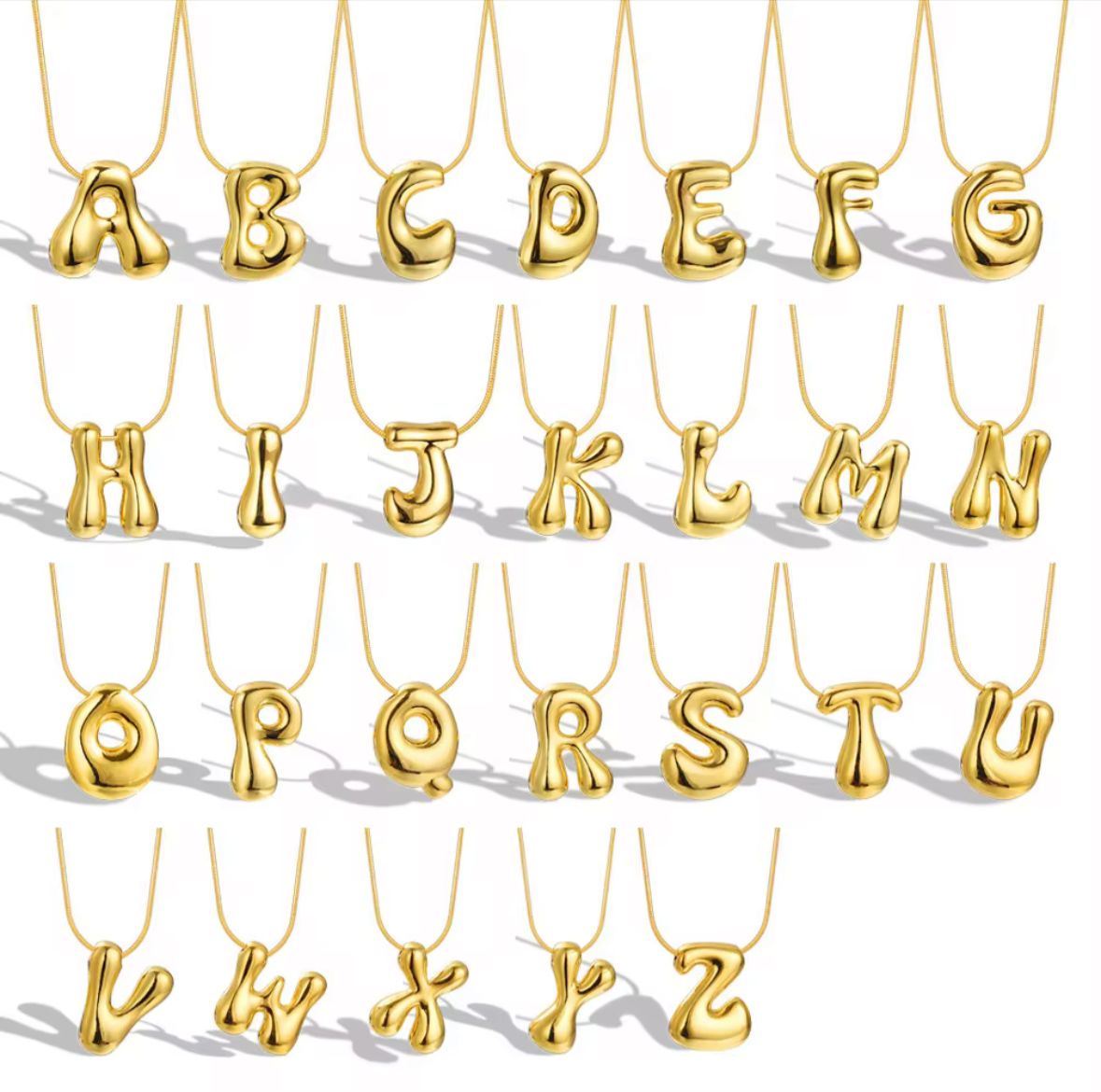 Balloon Initial Alphabet Necklace (Anti Tarnish) - Nimé By Shop Trendys