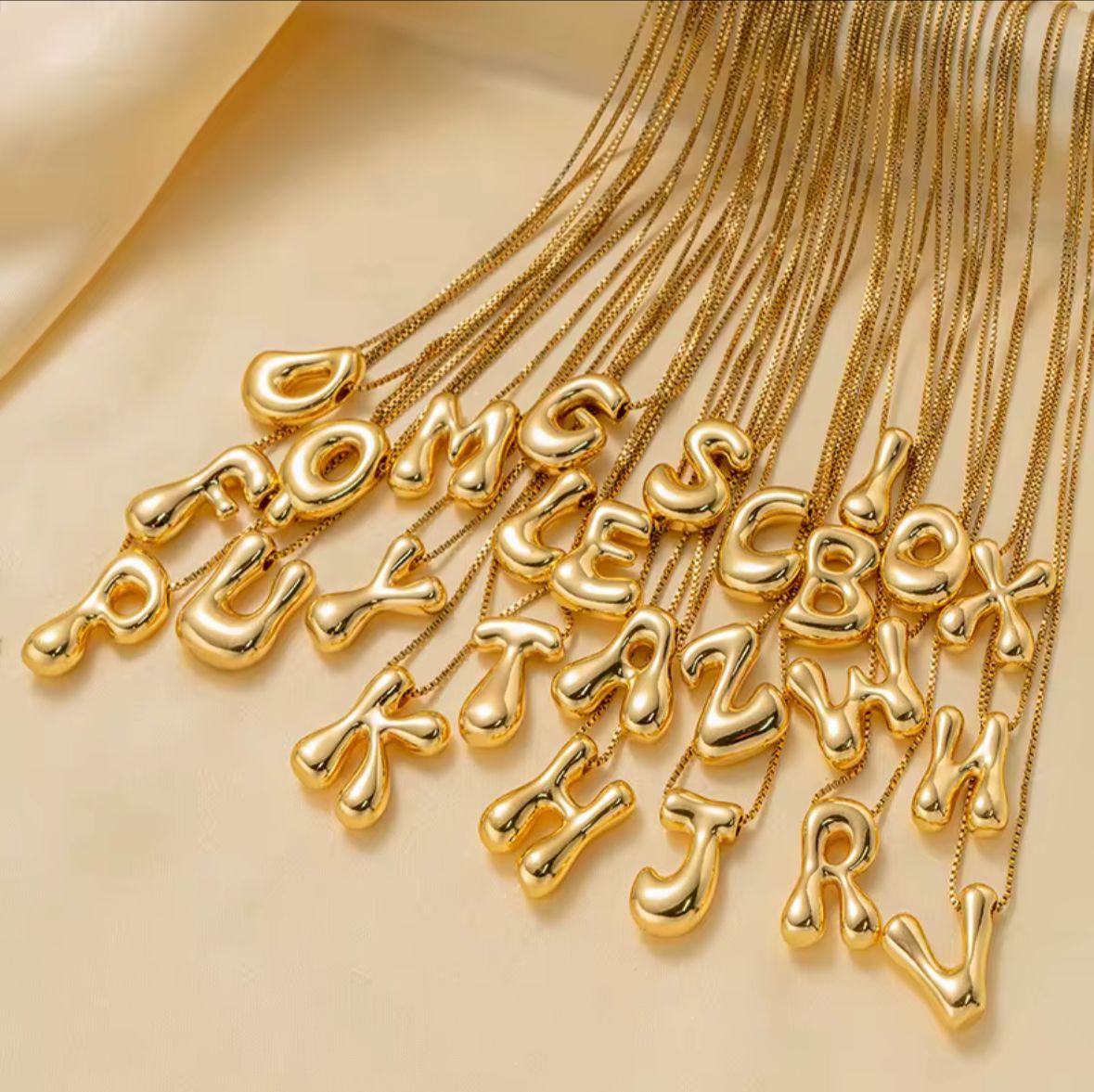 Balloon Initial Alphabet Necklace (Anti Tarnish) - Nimé By Shop Trendys