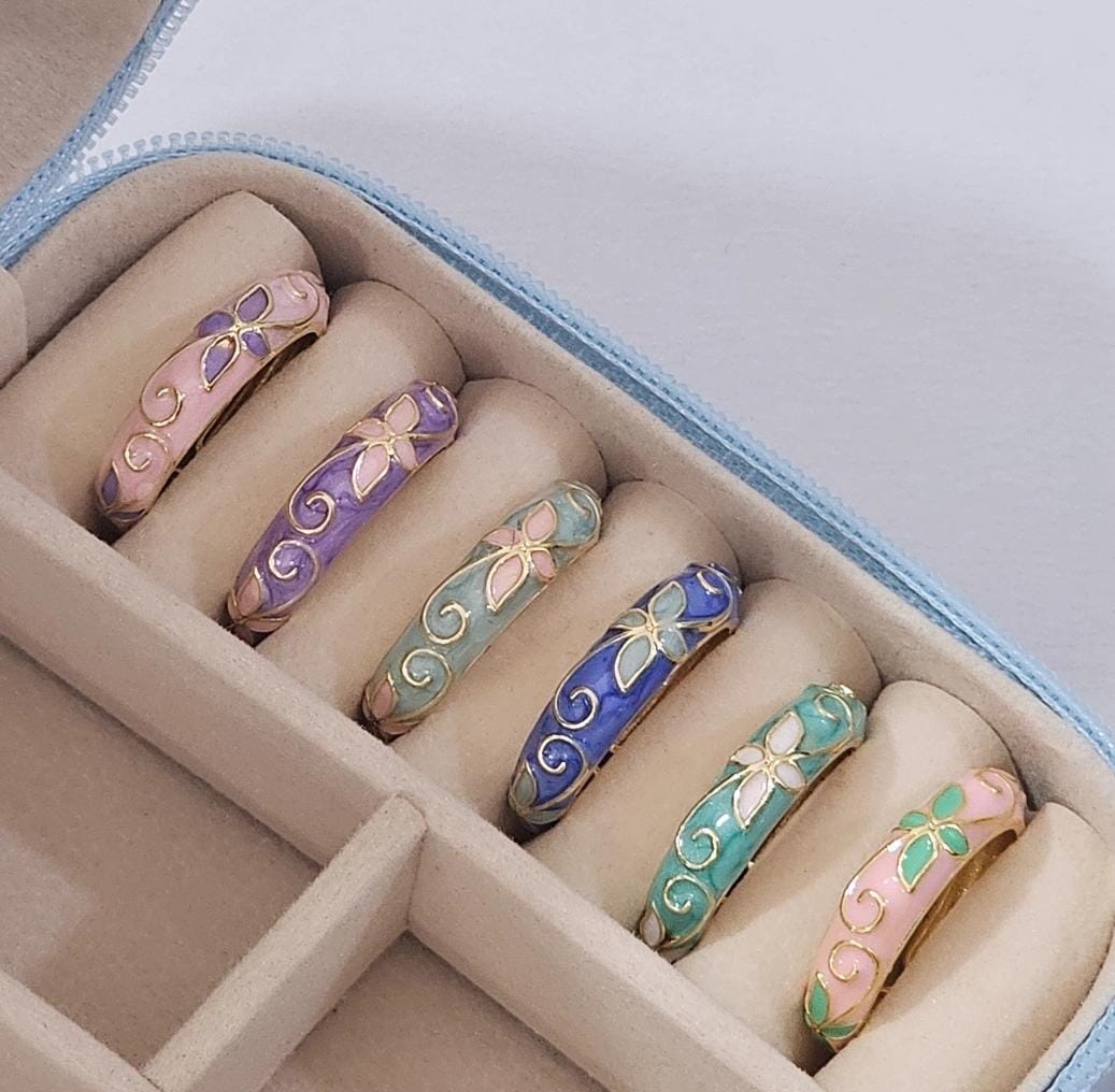 Floral Enamel Ring - Adjustable - Nimé By Shop Trendys