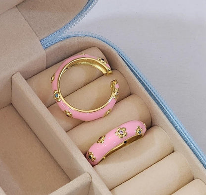 Flower Enamel Ring ( Adjustable ) - Nimé By Shop Trendys