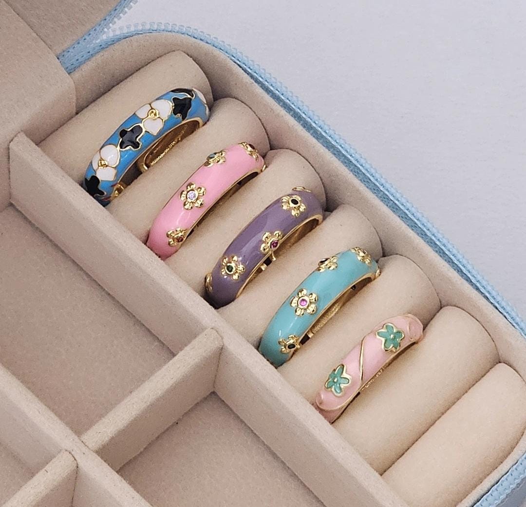 Flower Enamel Ring ( Adjustable ) - Nimé By Shop Trendys