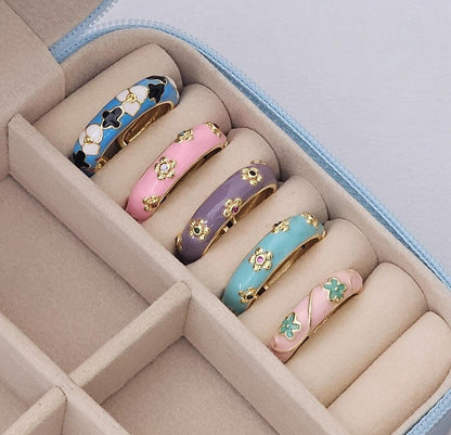 Flower Enamel Ring ( Adjustable ) - Nimé By Shop Trendys