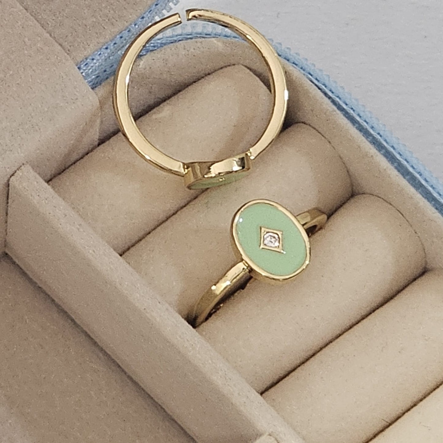 Minimal Coin Enamel Ring - Adjustable - Nimé By Shop Trendys