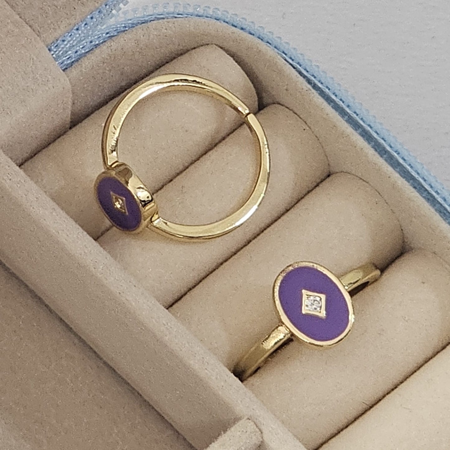 Minimal Coin Enamel Ring - Adjustable - Nimé By Shop Trendys