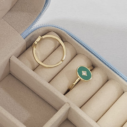 Minimal Coin Enamel Ring - Adjustable - Nimé By Shop Trendys