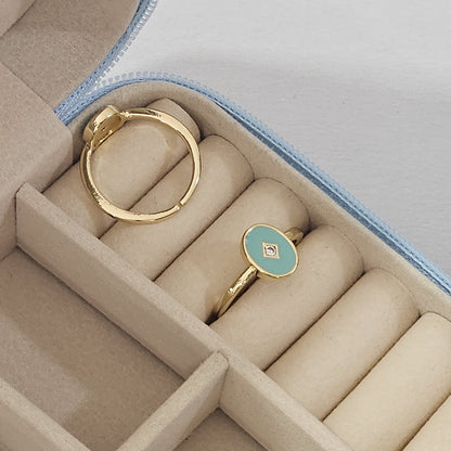 Minimal Coin Enamel Ring - Adjustable - Nimé By Shop Trendys