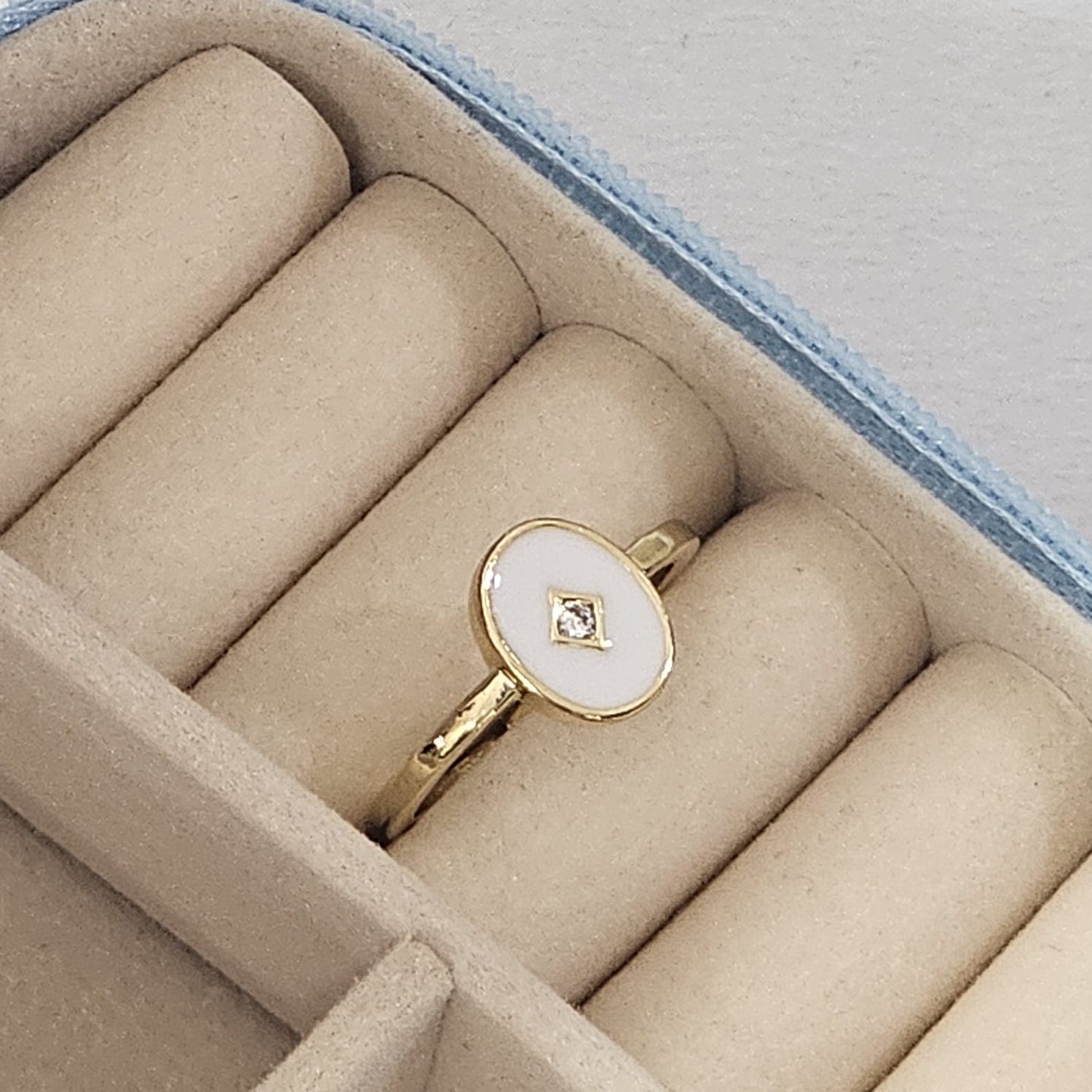 Minimal Coin Enamel Ring - Adjustable - Nimé By Shop Trendys