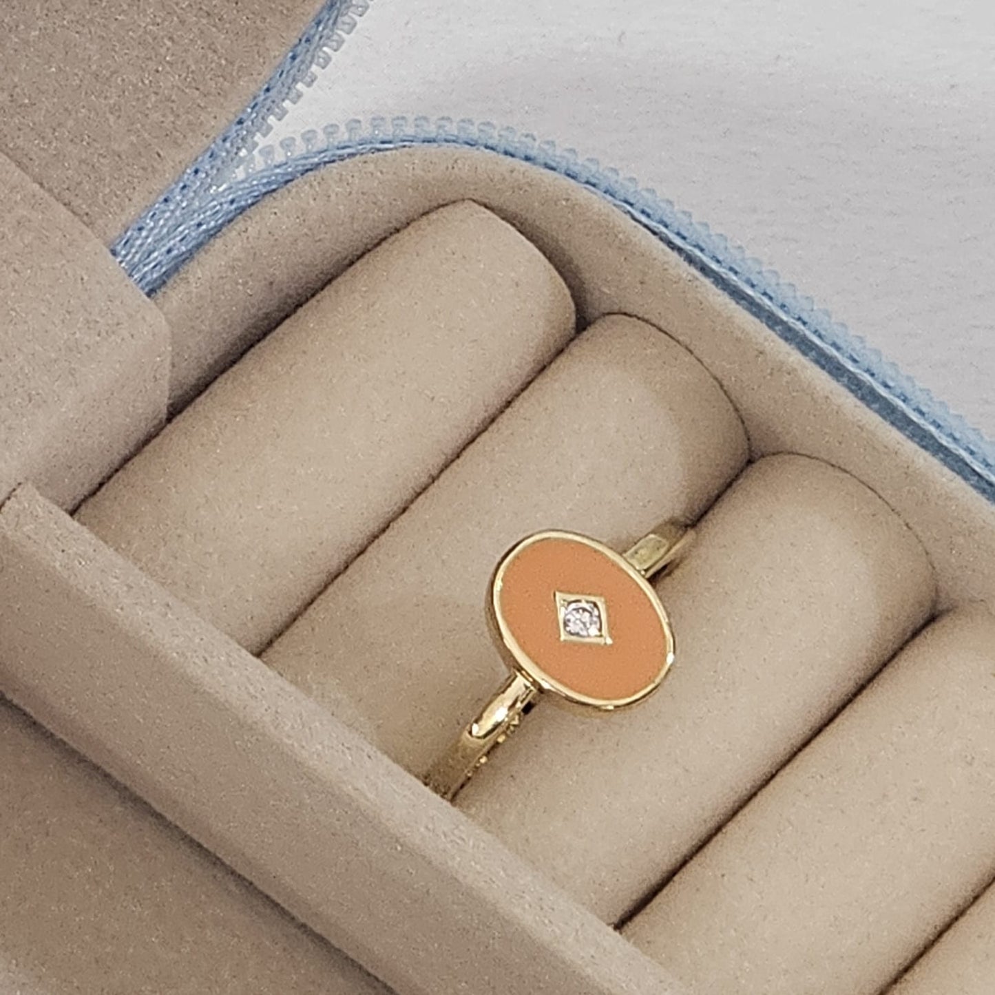 Minimal Coin Enamel Ring - Adjustable - Nimé By Shop Trendys