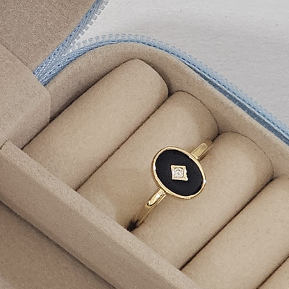 Minimal Coin Enamel Ring - Adjustable - Nimé By Shop Trendys
