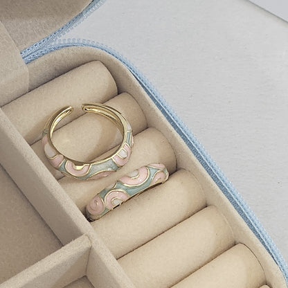 Elegant Enamel Ring - Adjustable - Nimé By Shop Trendys