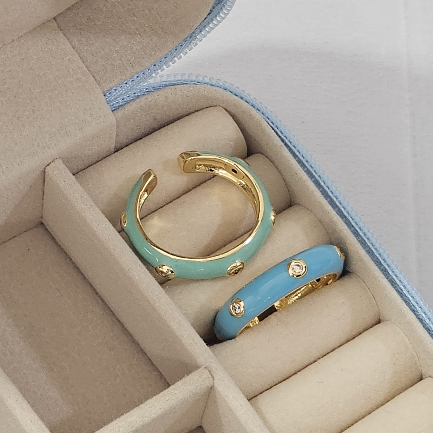 Diamond Enamel Ring - Adjustable - Nimé By Shop Trendys