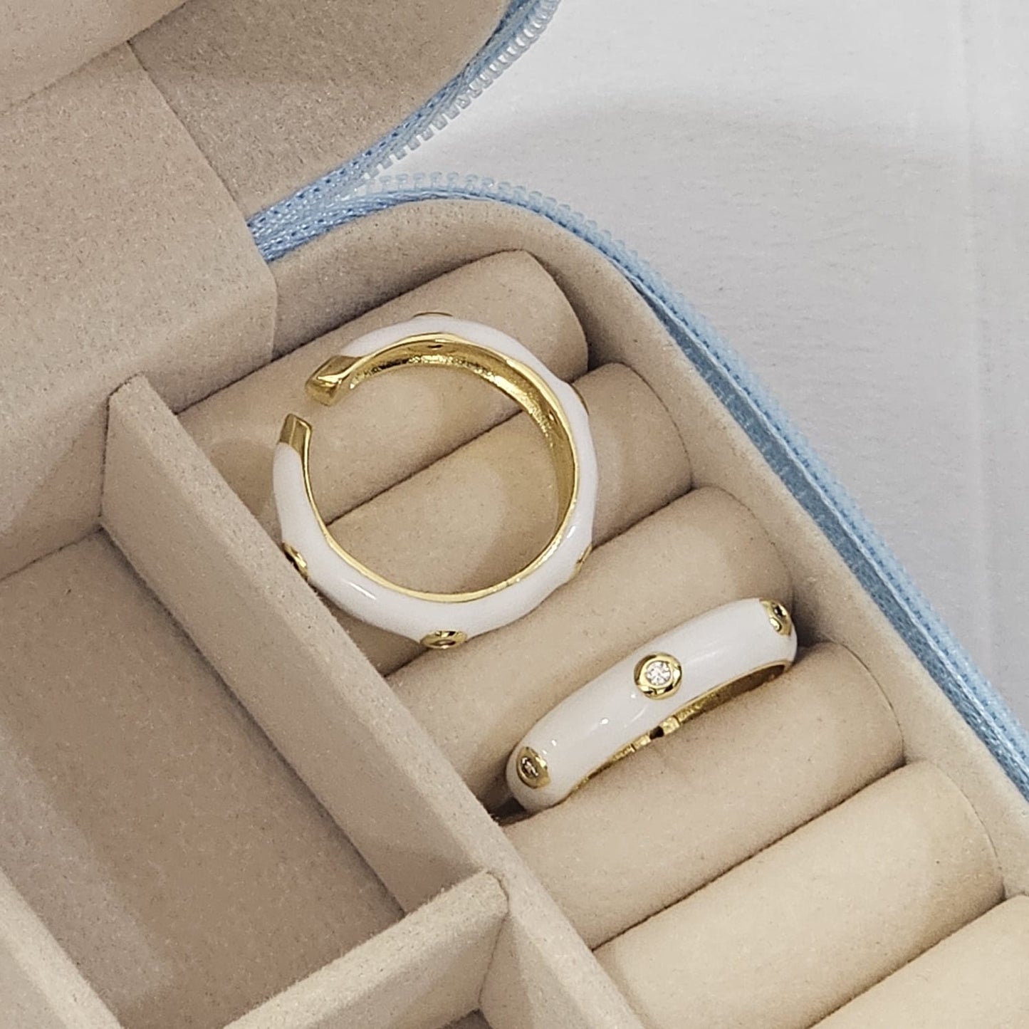 Diamond Enamel Ring - Adjustable - Nimé By Shop Trendys