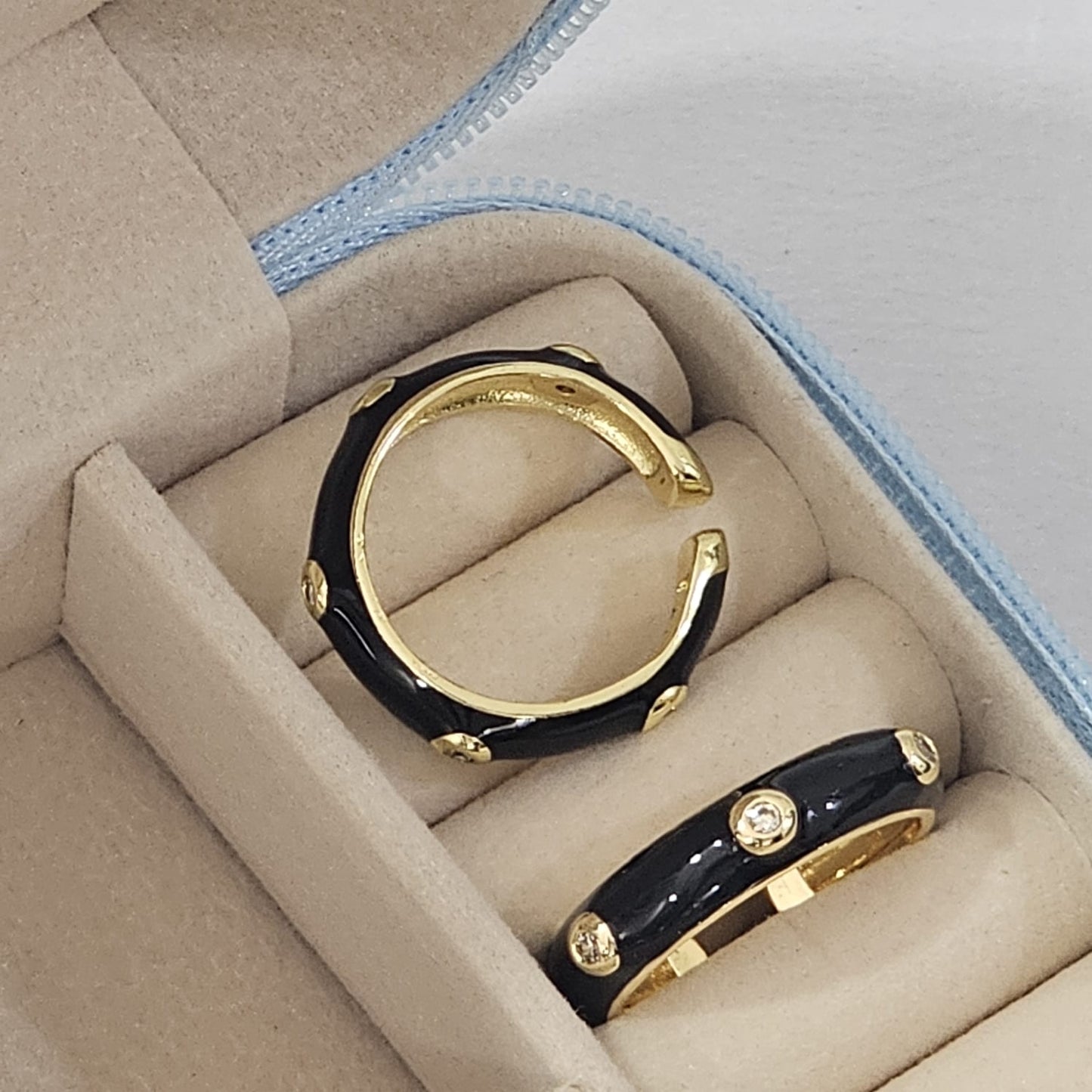 Diamond Enamel Ring - Adjustable - Nimé By Shop Trendys