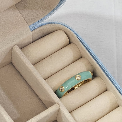 Diamond Enamel Ring - Adjustable - Nimé By Shop Trendys