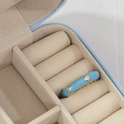 Diamond Enamel Ring - Adjustable - Nimé By Shop Trendys