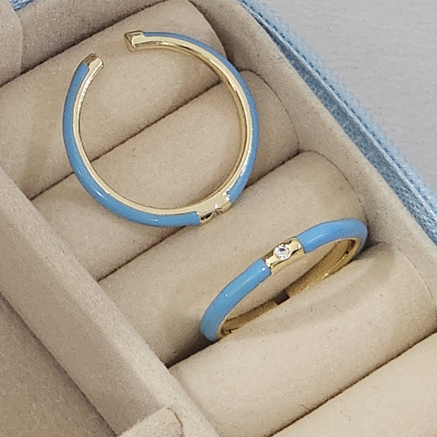Minimal Diamond Enamel Ring - Adjustable - Nimé By Shop Trendys
