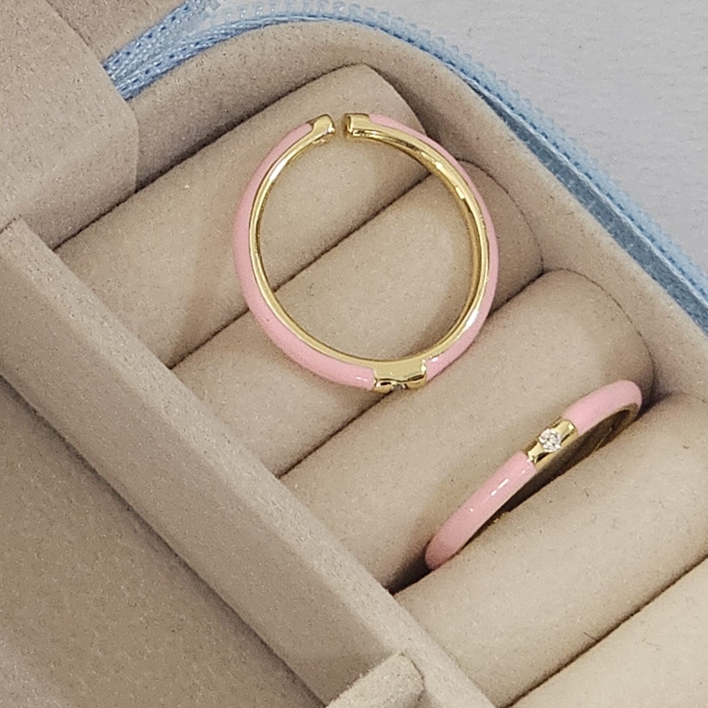 Minimal Diamond Enamel Ring - Adjustable - Nimé By Shop Trendys