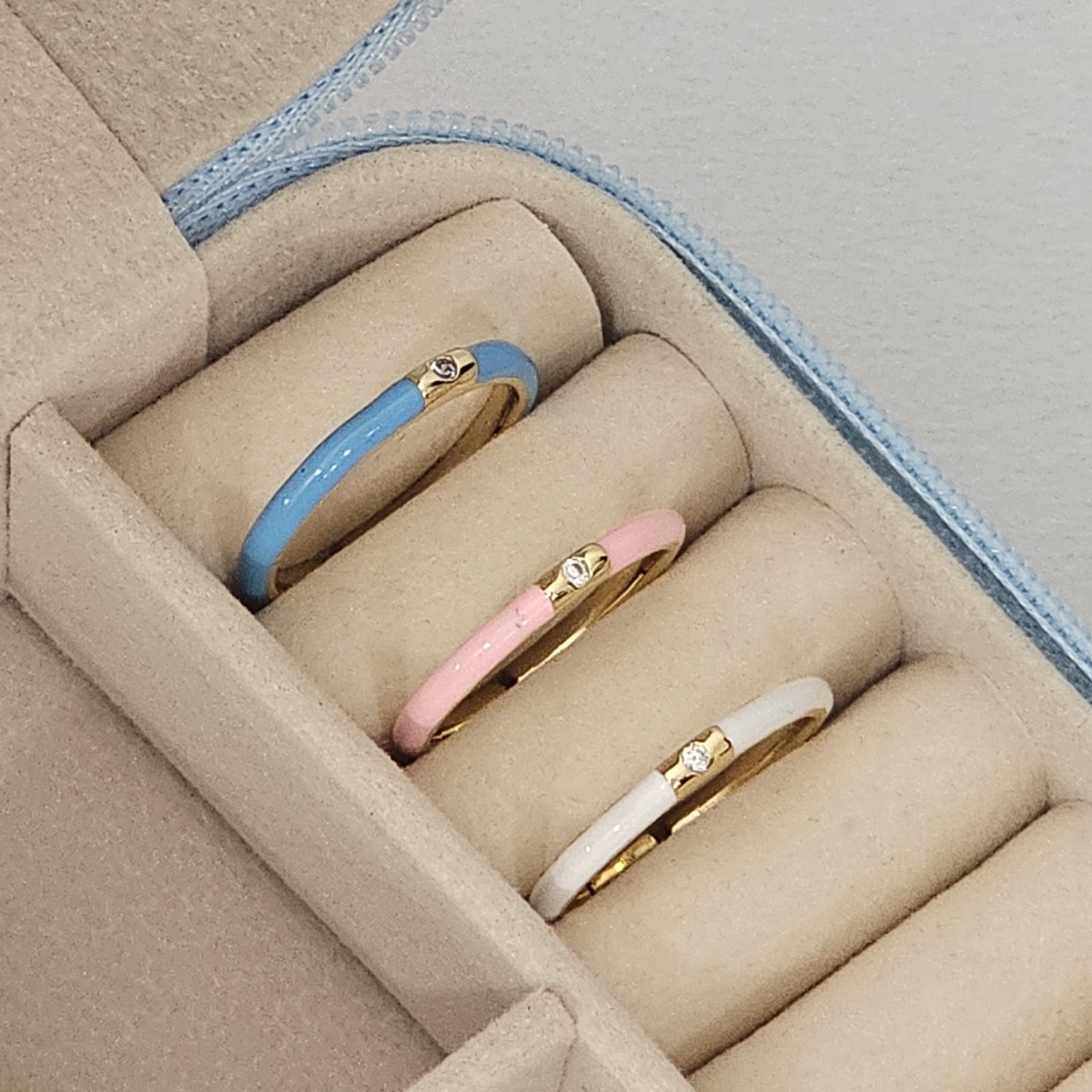 Minimal Diamond Enamel Ring - Adjustable - Nimé By Shop Trendys