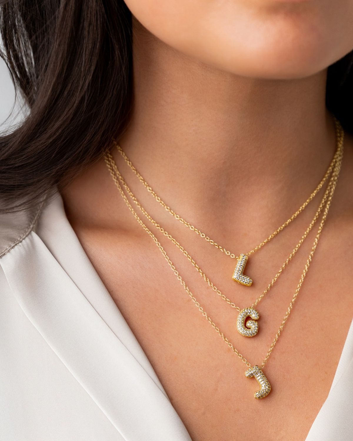 Diamond Initial Alphabet Necklace (Anti Tarnish) - Nimé By Shop Trendys