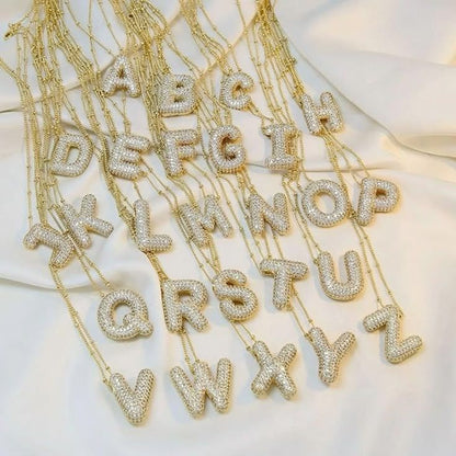 Diamond Initial Alphabet Necklace (Anti Tarnish) - Nimé By Shop Trendys