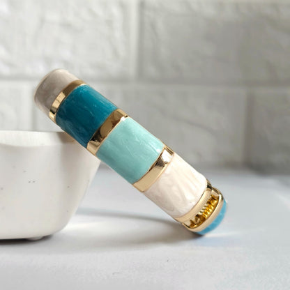 Women Thick Block Enamel Kada Bracelet - Nimé By Shop Trendys