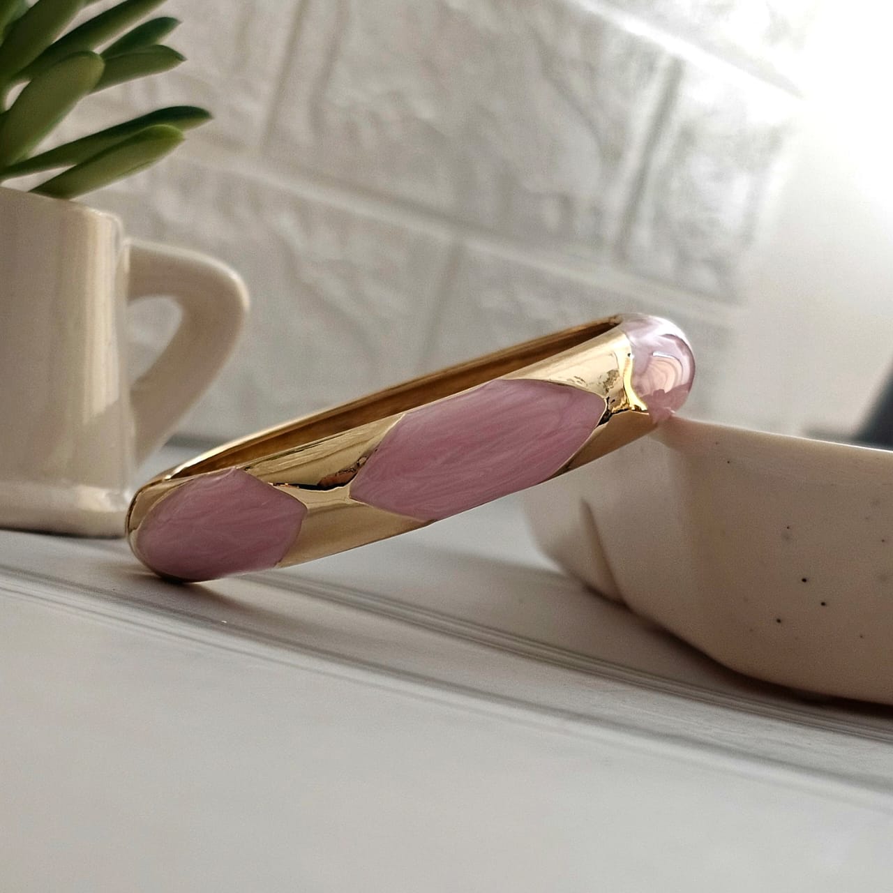 Women Thick Cross Enamel Kada Bracelet - Nimé By Shop Trendys
