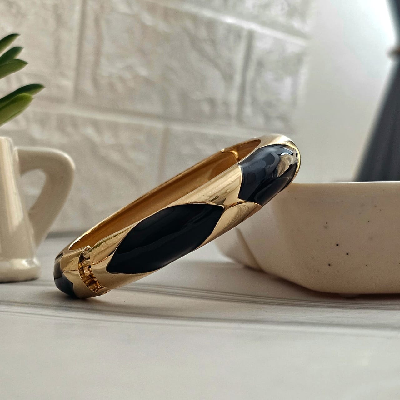 Women Thick Cross Enamel Kada Bracelet - Nimé By Shop Trendys