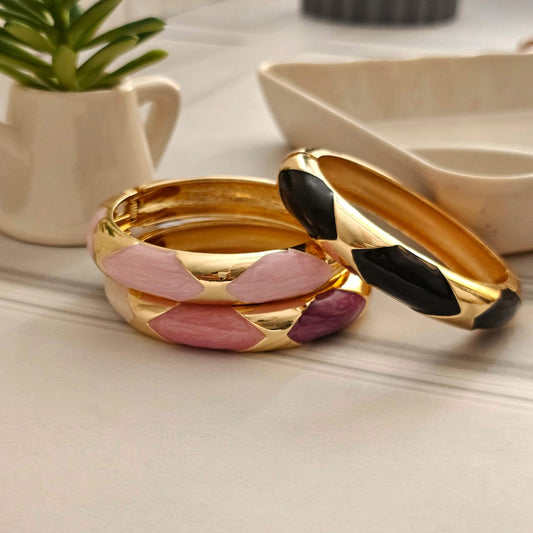 Women Thick Cross Enamel Kada Bracelet - Nimé By Shop Trendys