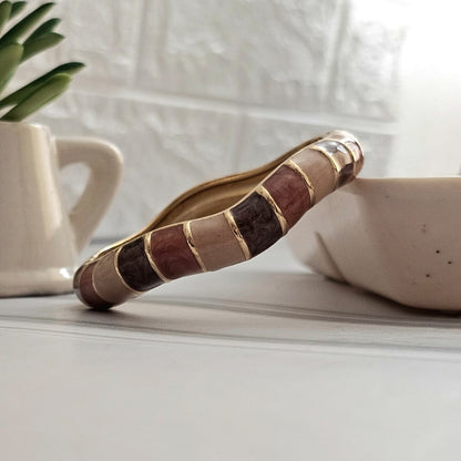 Women Curve Block Enamel Kada Bracelet - Nimé By Shop Trendys