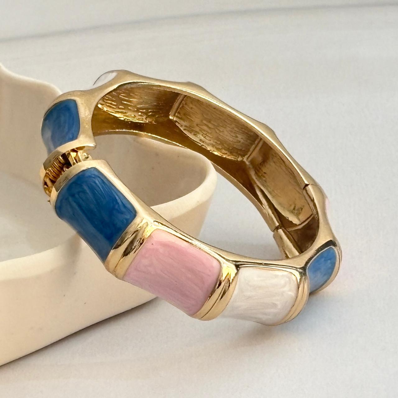 Women Big Color Block Enamel Kada Bracelet - Nimé By Shop Trendys