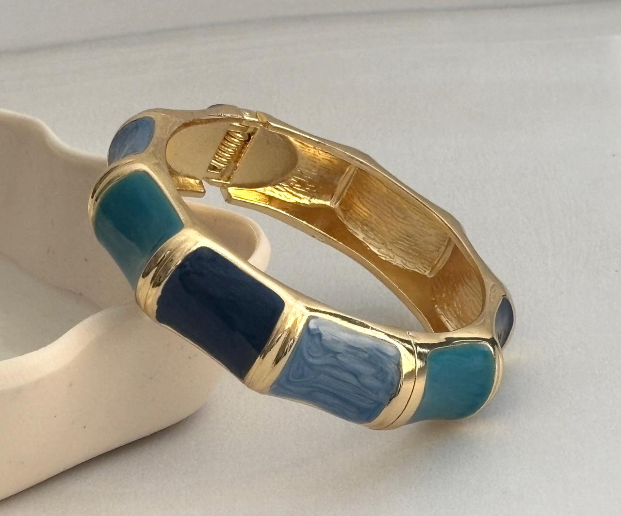 Women Big Color Block Enamel Kada Bracelet - Nimé By Shop Trendys