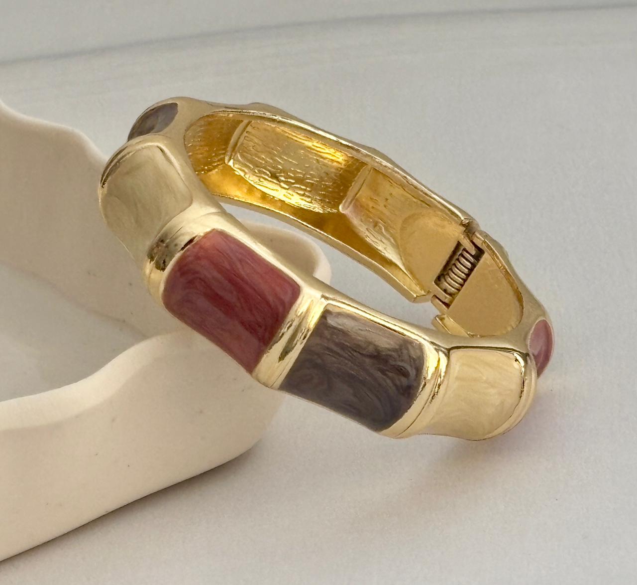 Women Big Color Block Enamel Kada Bracelet - Nimé By Shop Trendys