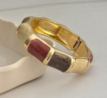 Women Big Color Block Enamel Kada Bracelet - Nimé By Shop Trendys