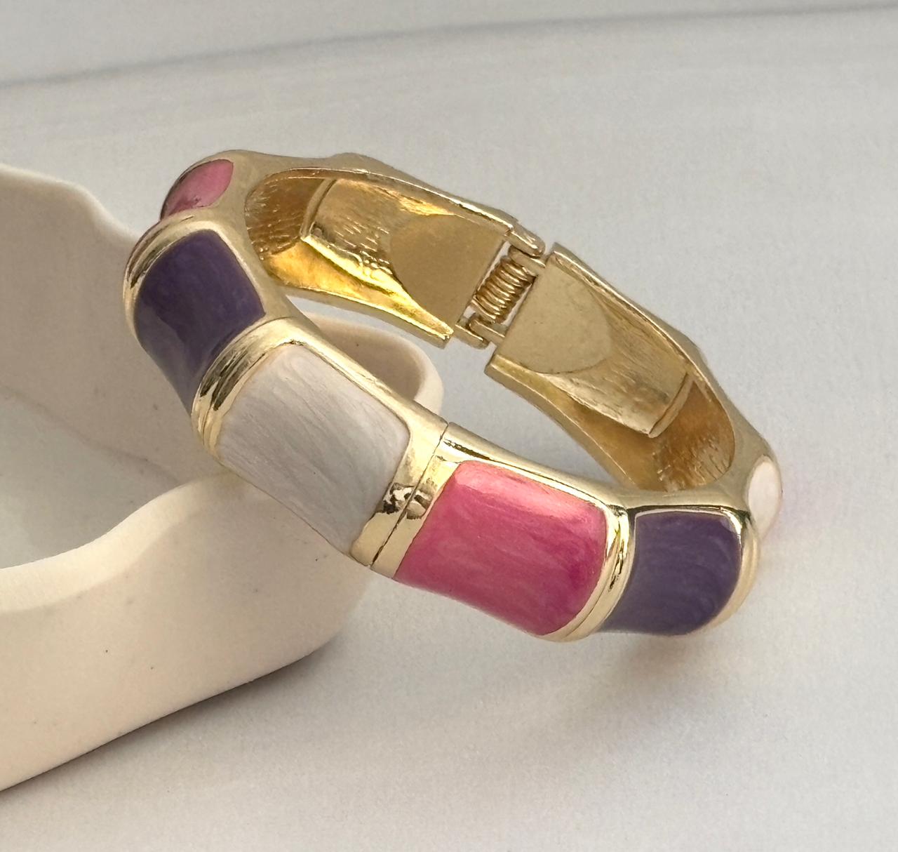 Women Big Color Block Enamel Kada Bracelet - Nimé By Shop Trendys