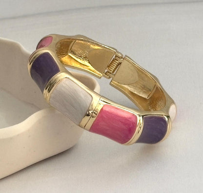 Women Big Color Block Enamel Kada Bracelet - Nimé By Shop Trendys