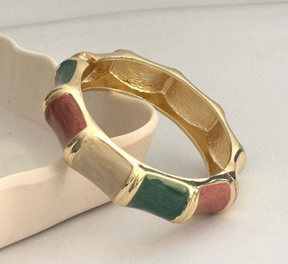 Women Big Color Block Enamel Kada Bracelet - Nimé By Shop Trendys