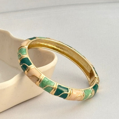 Women ZigZag Block Enamel Kada Bracelet - Nimé By Shop Trendys