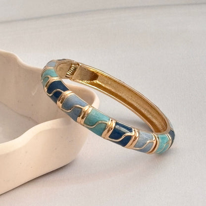 Women ZigZag Block Enamel Kada Bracelet - Nimé By Shop Trendys