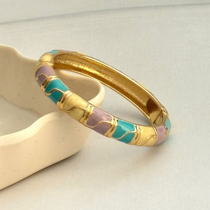 Women ZigZag Block Enamel Kada Bracelet - Nimé By Shop Trendys