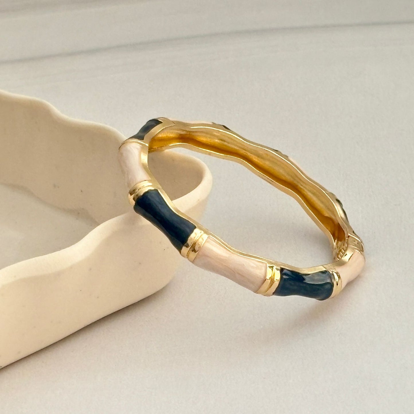 Women Bamboo Style Enamel Kada Bracelet - Nimé By Shop Trendys